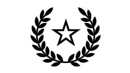 Laurel Wreath with Star Icon for Award & Achievement Themes