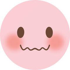 The pink smiley face keeps smiling.