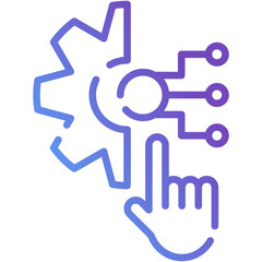 Digital Transformation Gradient Line Icon