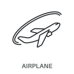 Airplane Simple Style Outline Design Icon