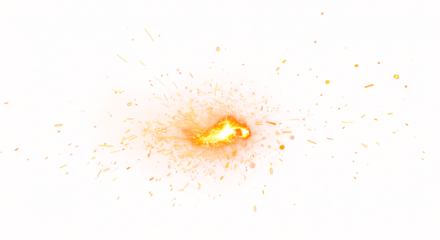 Fiery Sparkler Explosion Glowing Embers and Trails.