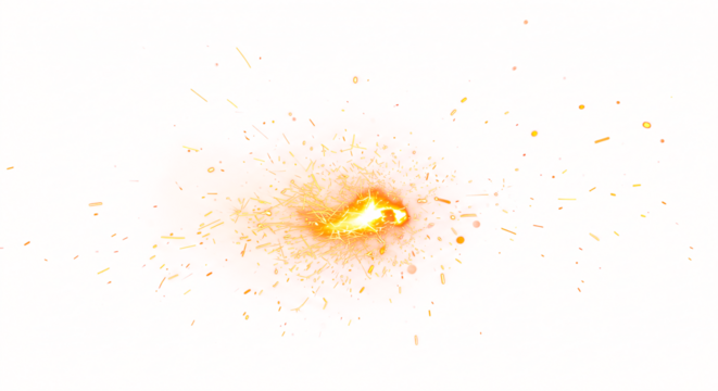 Fiery Sparkler Explosion Glowing Embers and Trails.