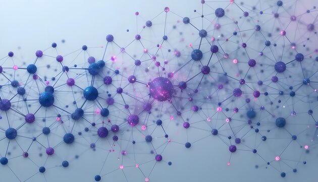 Modern vibrant network connections with glowing nodes for innovative technology concepts and social media growth