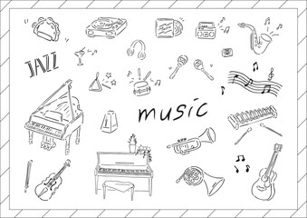 手描きの音楽セット