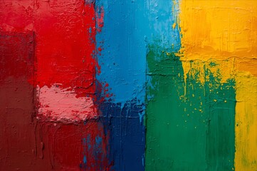 Vibrant Abstract Expressionist Painting with Bold Color Strokes and Texture