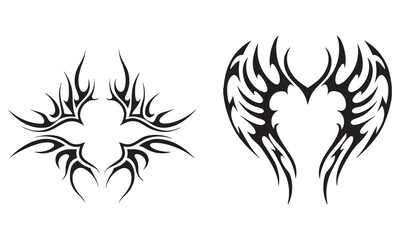 Tribal Tattoo Designs - Unique Tribal Art, Abstract Symbol Tattoos & Phoenix Wing Patterns