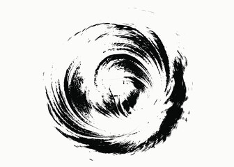 Doodle.Brush Wave.Abstract Wave.Grunge Wave.Vector illustration, Hand drawn element, round black stroke isolated on white background.eps