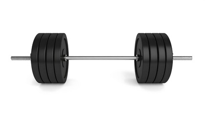 Black barbell weightlifting gym.