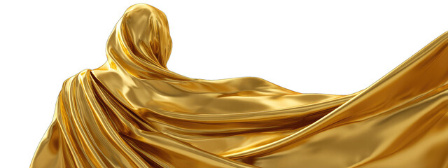 Luxurious gold fabric drapes elegantly