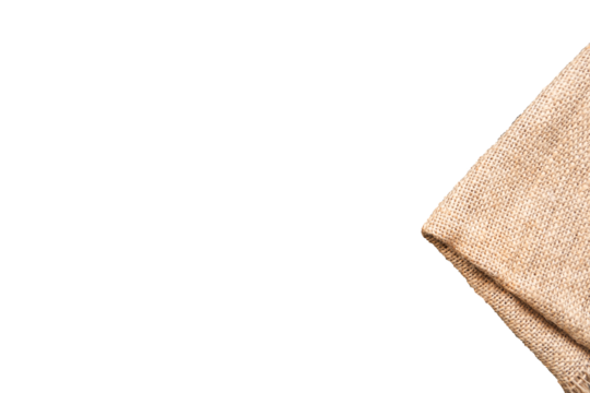 burlap with empty space for text isolated on transparent background
