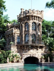Fototapeta premium Stone Castle on the Lake.