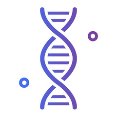 A vibrant purple and blue gradient icon depicting the intricate structure of a DNA double helix, symbolizing genetic research, molecular biology, and the essence of life's code
