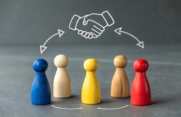 Agreement between people, mediation and negotiation process. Business deals, teamwork, diplomacy, legal settlements, peace agreements and professional collaboration