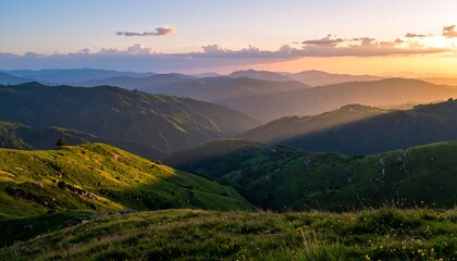 Obraz premium Golden Hills at Sunset