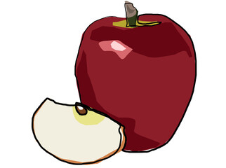 Apple is in continuous line drawing on a white background.