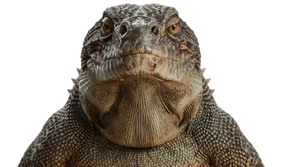 Close-up lizard portrait, studio, black background, reptile book illustration