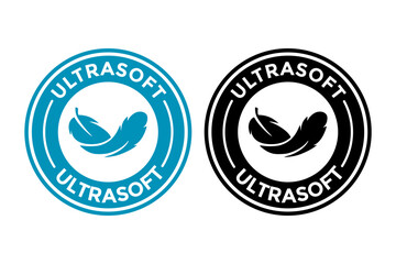 A set of elegant badges featuring a gentle hand, symbolizing products that are ultrasoft and delicate. Perfect for baby products, fabrics, or skincare.