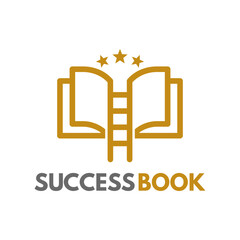 Success Book logo, ideal for educational institutions, publishing houses, or personal development coaches. Represents knowledge as a key to success. Clean vector design.