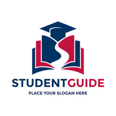 A professional logo featuring a student figure walking along a winding path on a book. Perfect for educational guidance services, student consulting, or a tutoring company.