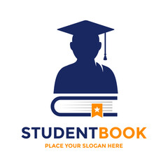 A simple and professional logo featuring a student and a book, symbolizing the pursuit of knowledge. Great for a tutoring center, a book club, or an educational service.