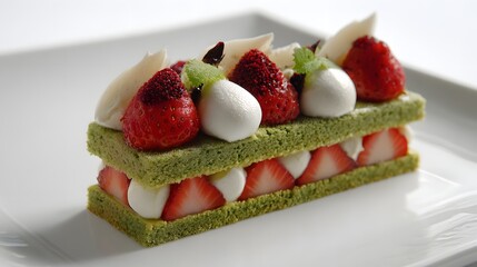 Matcha Strawberry Shortcake Recipe: Elegant Green Tea Layers with Fresh Berries and Meringue