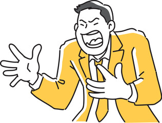 強く訴える男性