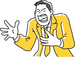 強く訴える男性