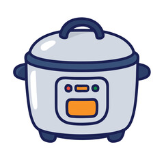 Electric Rice Cooker Kitchen Appliance Vector Illustration