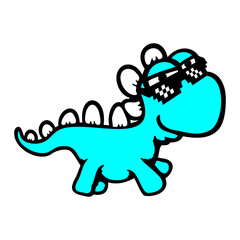 Cool Dino Stegosaurus Sunglasses Pixel Retro Style Dinosaur