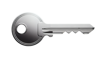 Sleek Metallic Key Isolated on Black, representing security, access, and unlocking opportunities beautifully presented.