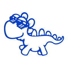 Cool Dino Stegosaurus Sunglasses Pixel Retro Style Dinosaur