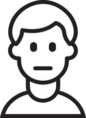 user linear icon black vector illustration