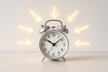 Charming animated character with clock face wearing green jacket and brown trousers