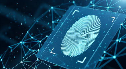 Digital Fingerprint Scan for Biometric Identification and Secure Access.