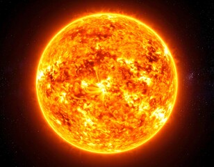 Fiery celestial orb in space