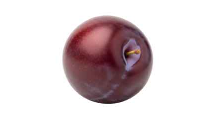 Fresh plum glistening beautifully against black backdrop