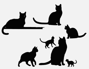 Cat Silhouette Vector Art, Intricate Powerful and Ready for Print or Web, Sharp Details. Strong Identity. Timeless Design, Symbolize Strength 
