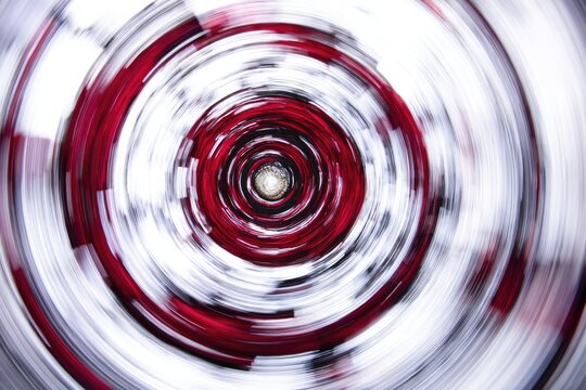 Abstract swirling motion blur, red and white concentric circles