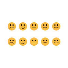 smile face emoji icon vector design expression and emotion set collection