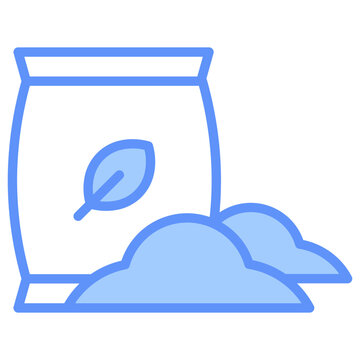 blue bag of fertilizer with leaf clip art preview