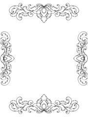 set frame with floral ornament victorian