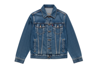 Denim Jacket in Classic Blue Color on a Transparent Background