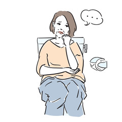 体調不良のシニア大人女性　便秘、下痢、痔