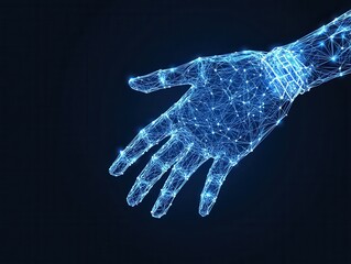 Fototapeta premium Digital hand, glowing network