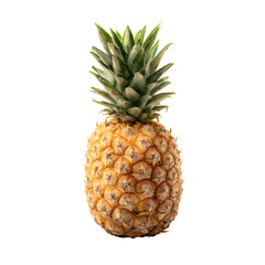 Fototapeta premium Isolated pineapple on black background showcasing its textured peel and vibrant greens