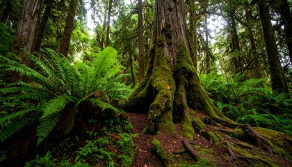 Naklejka premium Lush Forest: Moss and Fern