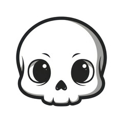 Fototapeta premium Cute Cartoon Skull Character with Big Eyes and Playful Expression