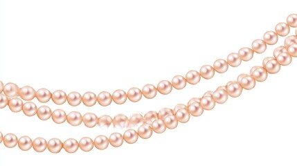 Delicate, light peach pearl necklace