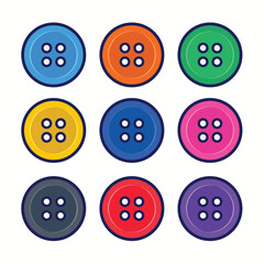 Colorful Sewing Buttons Vector Illustration