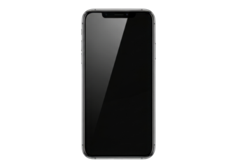 Sleek Modern Smartphone with Black Screen and Transparent Background